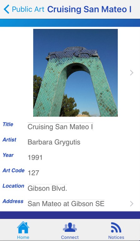 ABQ Public Art App - Cruising San Mateo I: Info