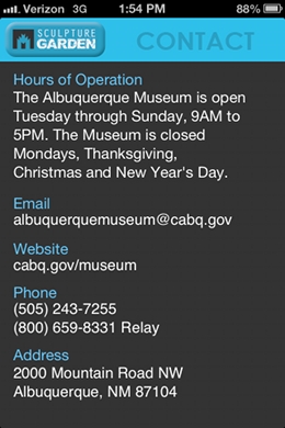 Sculpture Garden App Hours