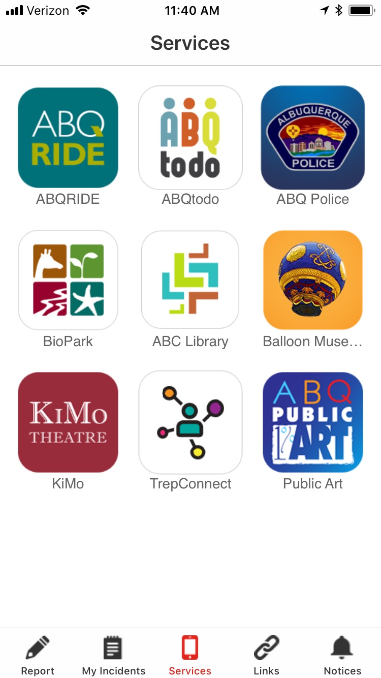 One ABQ App Services Page