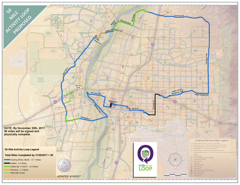 50 Mile Activity Loop Map dated Sept. 18, 2017