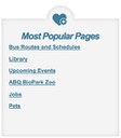 Most Popular Pages Most Popular Pages