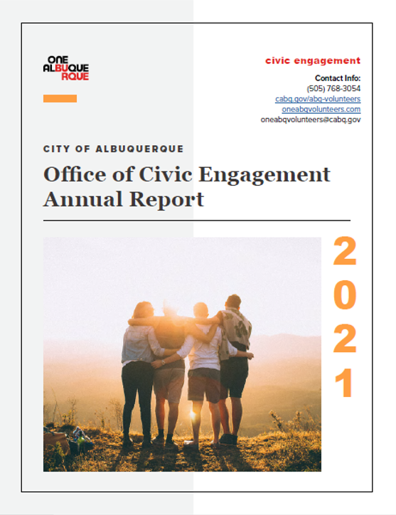 2021 Office of Civic Engagement Annual Report Cover