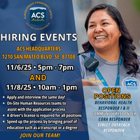 ACS Hiring Event Nov. 8, 2025 ACS Hiring Event Nov. 8, 2025