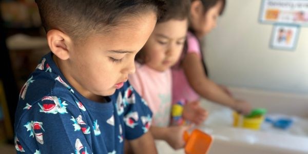 An image of children swimming in a pool.