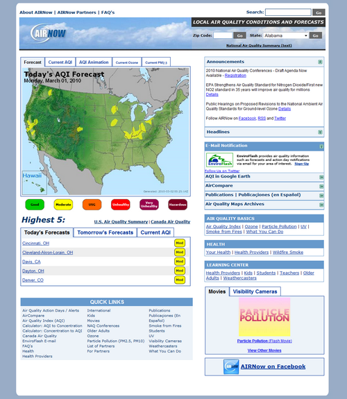Air Now website