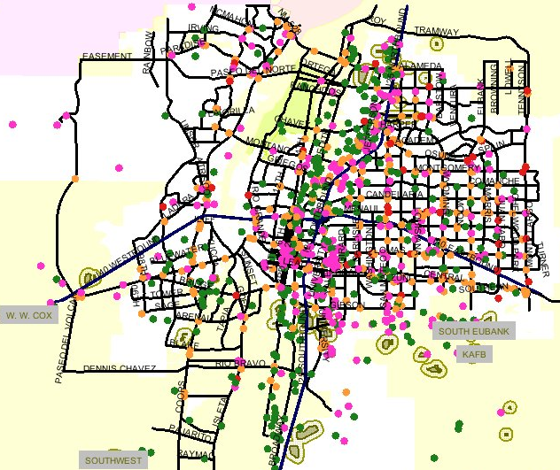 Air pollution sources in Albuquerque