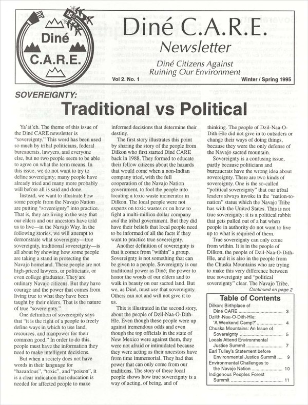 Diné C.A.R.E. Newsletter, Vol. 2 No. 1 Seven Generations 2020