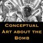 Button Conceptual art about the bomb