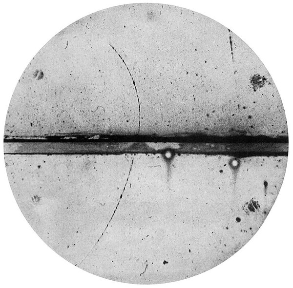 Carl Anderson, Cloud Chamber photograph of a Positron, 1932 Carl Anderson, Cloud Chamber photograph of a Positron, 1932