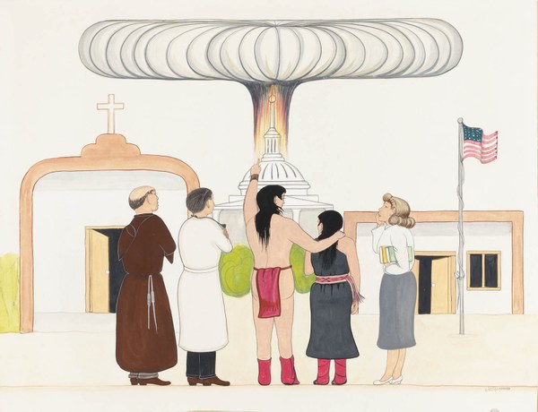 Justino Herrera, That is No Longer Our Smoke Sign ca. 1950s