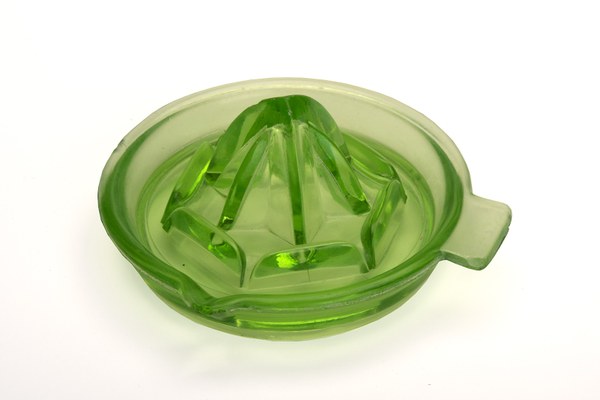 Orange juice squeezer, uranium glass (Vaseline glass)