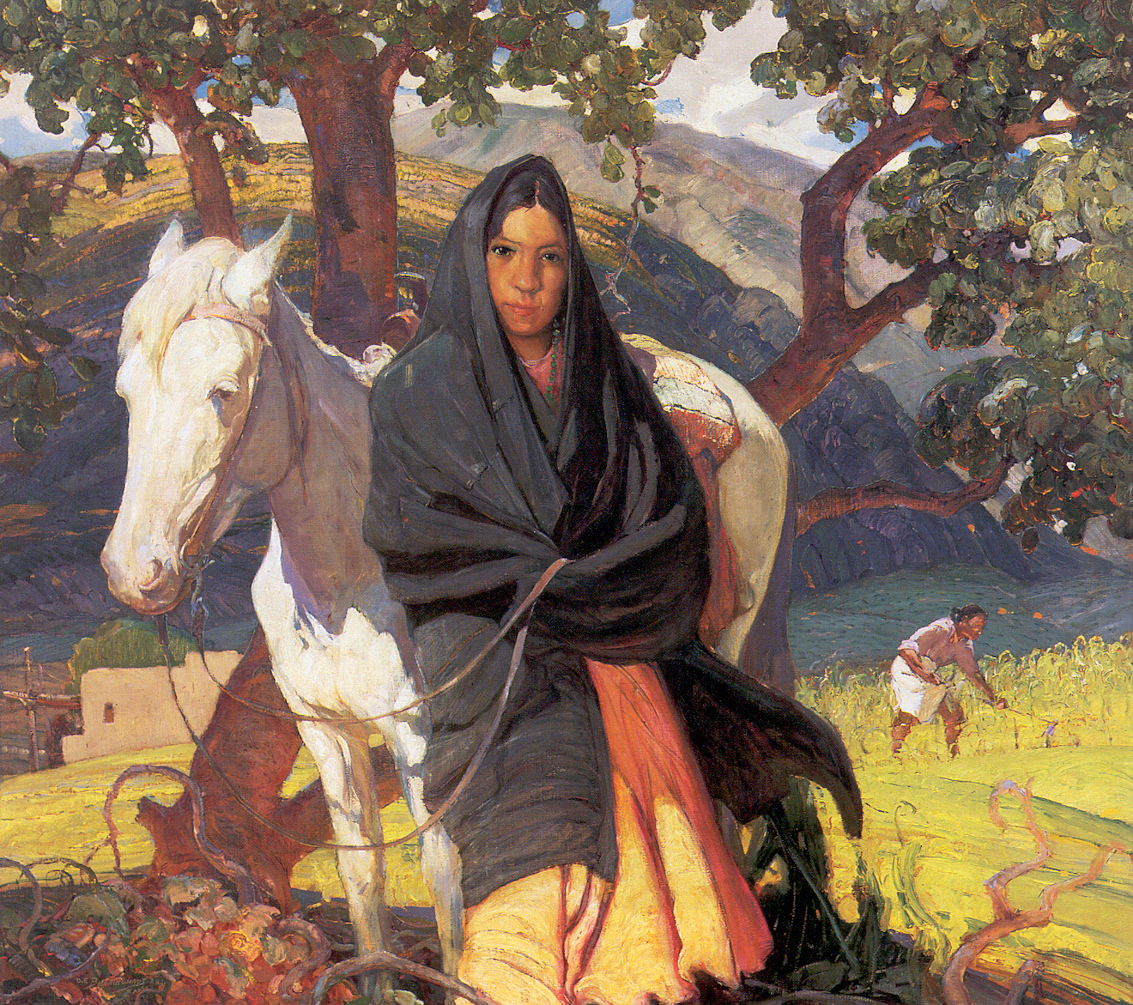 Oscar E. Berninghaus, Pueblo Woman of Taos