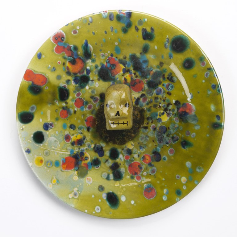 Ken Price,  Green Plate With Skull