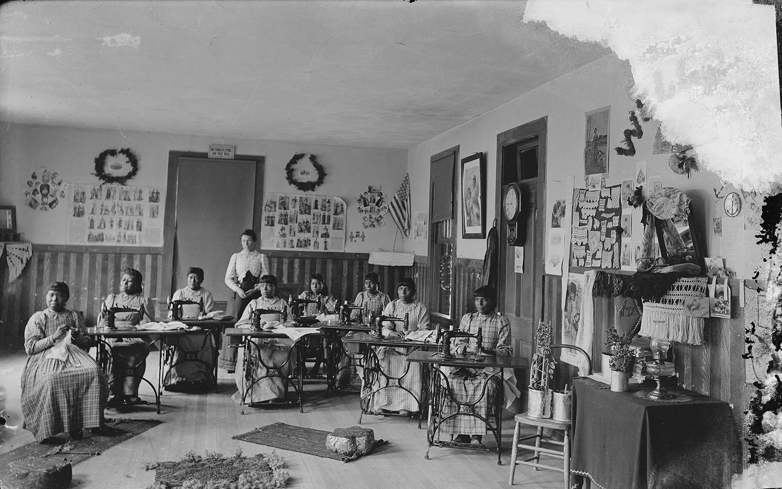 William H. Cobb, Albuquerque Indian School Women's Sewing Class — City