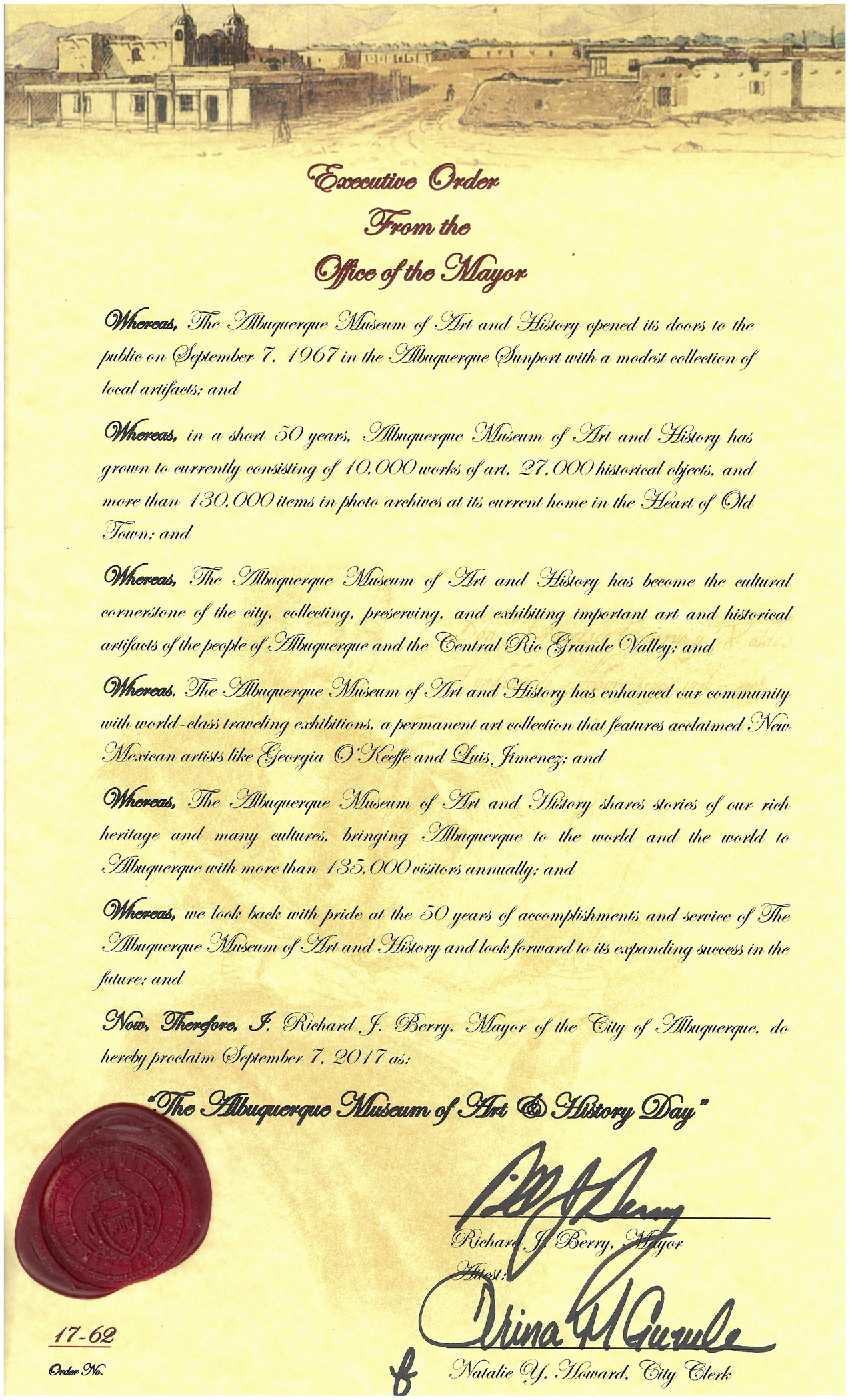 Albuquerque Museum Day Executive Order