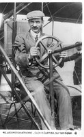 Locomotion Aerienne: Glen H. Curtiss, Sur Son Biplan, c. 1910. Aerial Locomotion - Glen H. Curtiss, On his biplane, c. 1910. Rose, Publisher. The Albuquerque Museum Photoarchives.