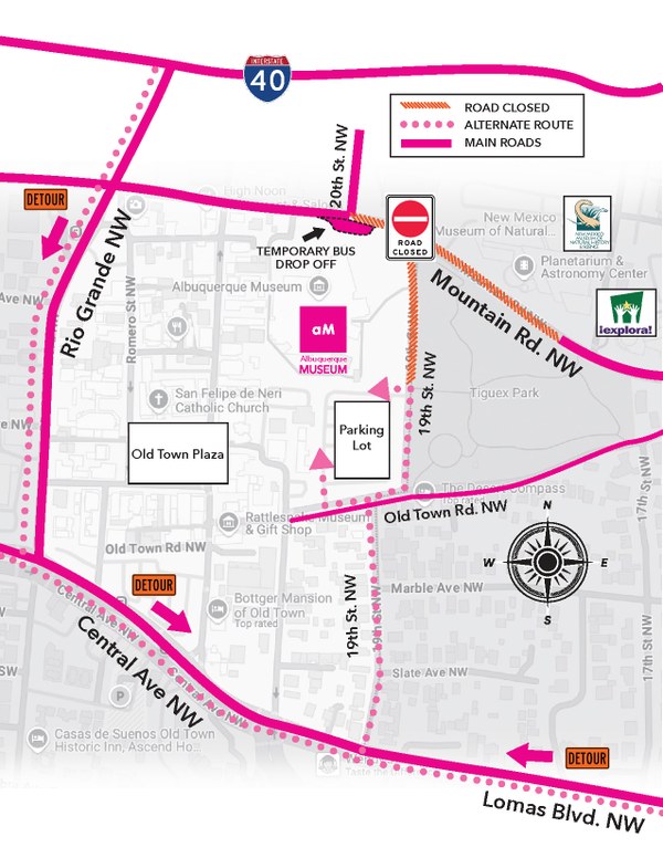 Albuquerque Museum Alternate Route Map