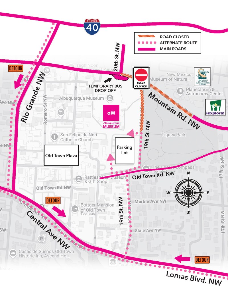Albuquerque Museum Alternate Route Map