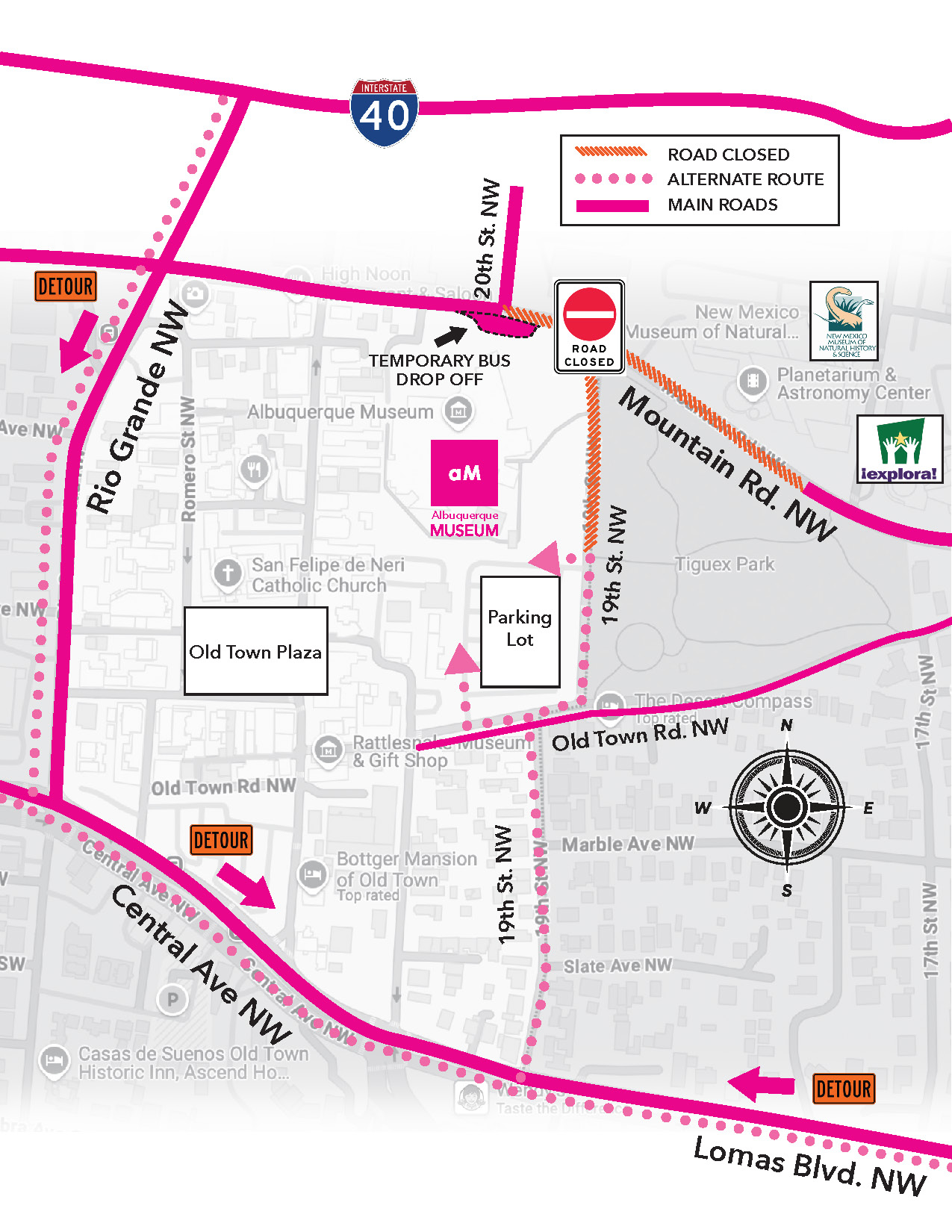Albuquerque Museum Alternate Route Map