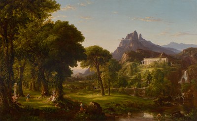 Thomas Cole’s Studio: Memory and Inspiration. Thomas Cole, Dream of Arcadia, about 1838 oil paint on canvas; 38 ⅝ × 62 ¾ in. (98.1 × 159.4 cm) Denver Art Museum: Gift of Mrs. Lindsey Gentry, 1954.71 Image courtesy of the Denver Art Museum