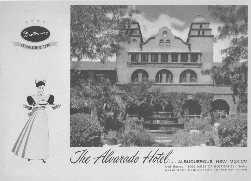 Fred Harvey Company, Alvarado Hotel Menu