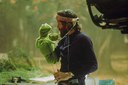 Jim Henson and Kermit the Frog on the set of The Muppet Movie