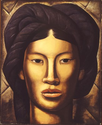 Alfredo Ramos Martínez (Mexican, 1871–1946), La Malinche (Young Girl of Yalala, Oaxaca), 1940. Oil paint on canvas; 50 x 40 1/2 in. Phoenix Art Museum: Museum purchase with funds provided by the Friends of Mexican Art, 1979.86. © The Alfredo Ramos Martínez Research Project, reproduced by permission
