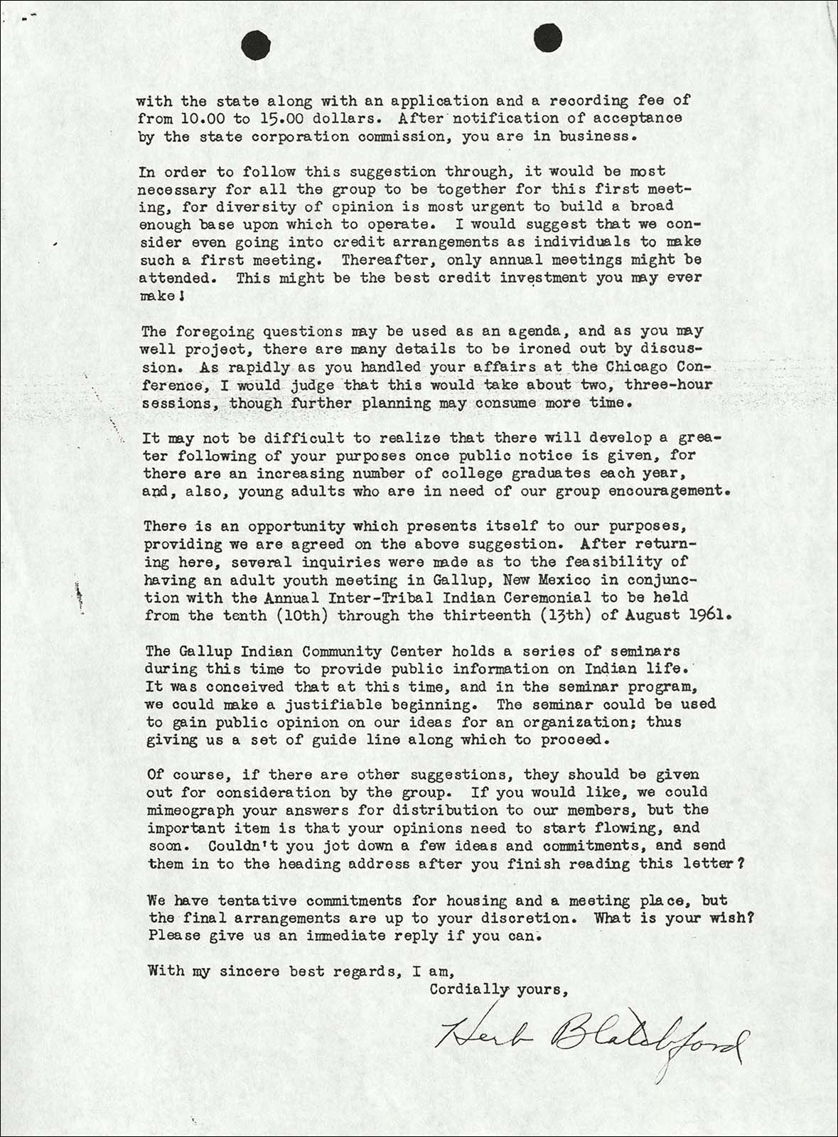 Letter from Herb Blatchford to Mel Thom, page 3