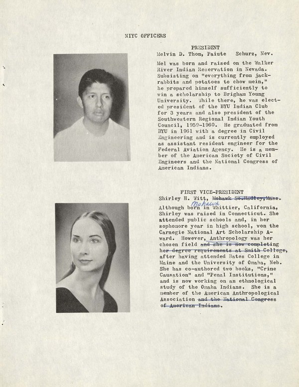 National Indian Youth Council Officers Bio Page 1 Seven Generations 2020