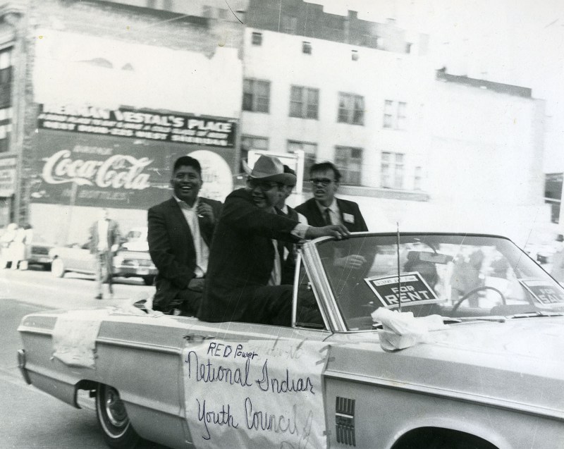 Unidentified Artist, National Indian Youth Council Members Crash National Congress of American Indians Parade