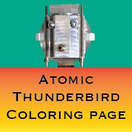 Button Atomic Thunderbird Coloring Page