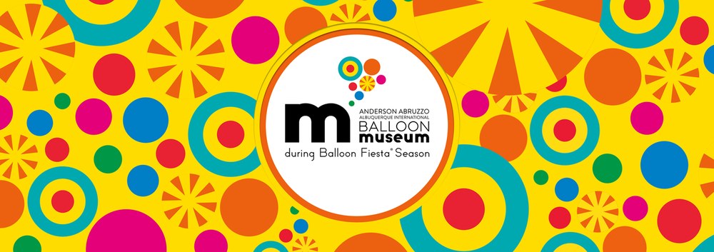 Decorative banner for Balloon Museum events during Balloon Fiesta season.
