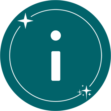 Clickable icon with an i within a circle to symbolize general information.