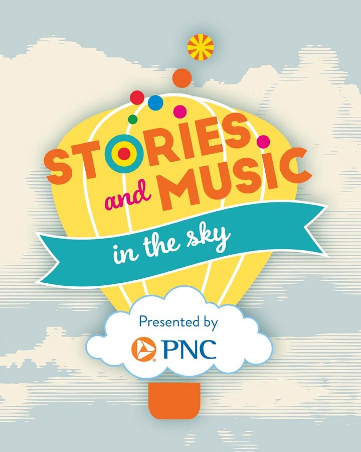 Program logo for Stories and Music in the Sky, which incorporates PNC's logo who sponsors this program.