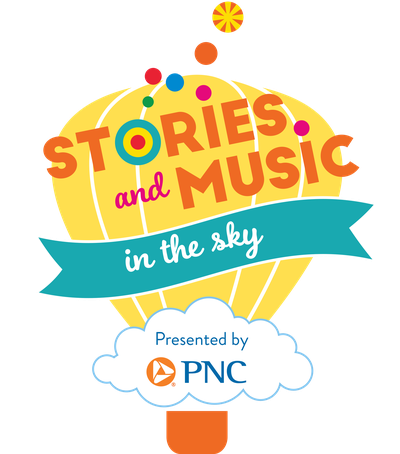 The Stories and Music in the Sky logo featuring an illustration of a hot air balloon.