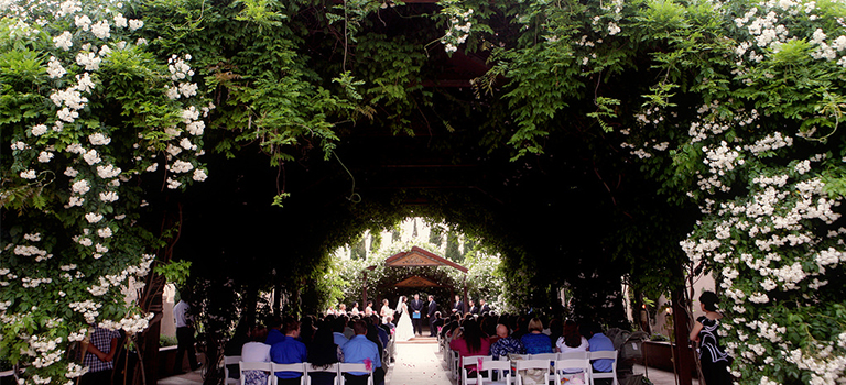 ABQ BioPark Ceremonial Garden during a wedding.