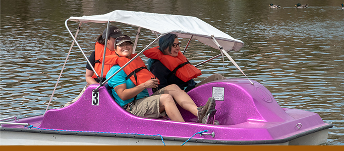 pedal boats at the zoo