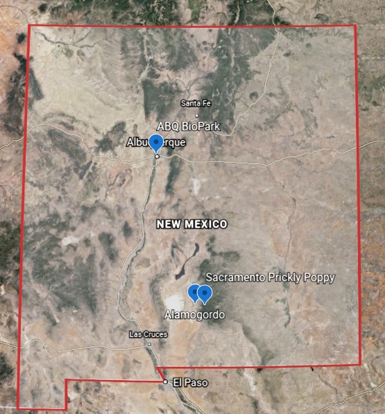 Sacramento Prickly Poppy Range Map