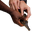 West African slender-snouted crocodile hand