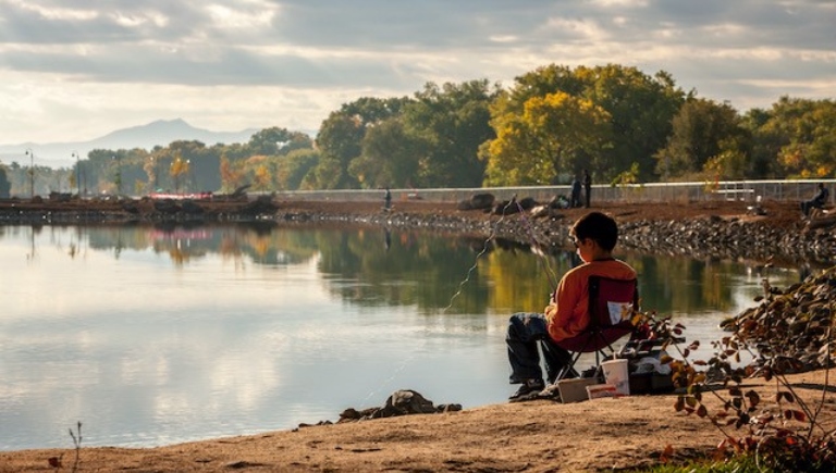 A boy fishing at Tingley Beach