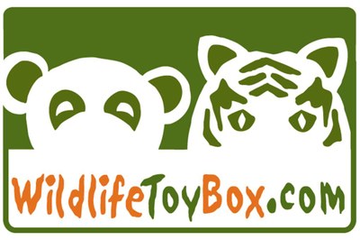 Green, orange and white logo for Wildlifetoybox.com