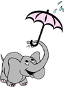 elephant with umbrella cartoon