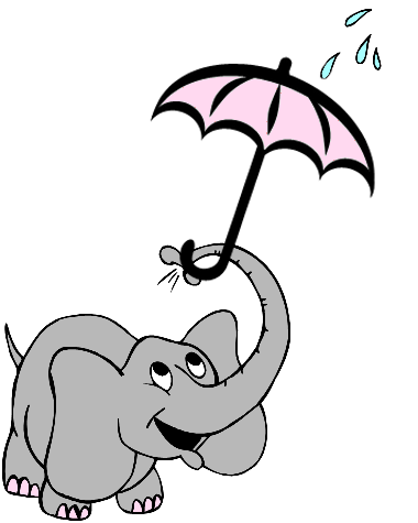 elephant with umbrella cartoon
