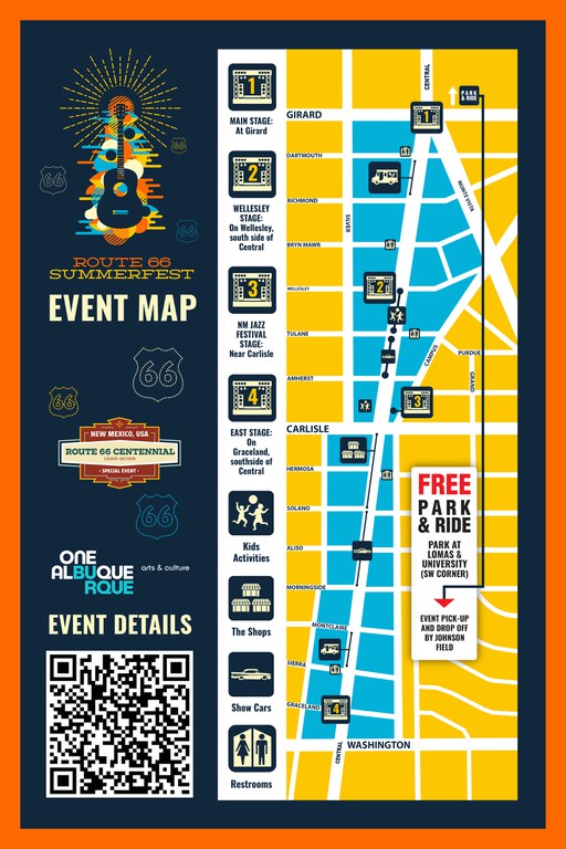2025 Route 66 Summerfest- Cartoon Map
