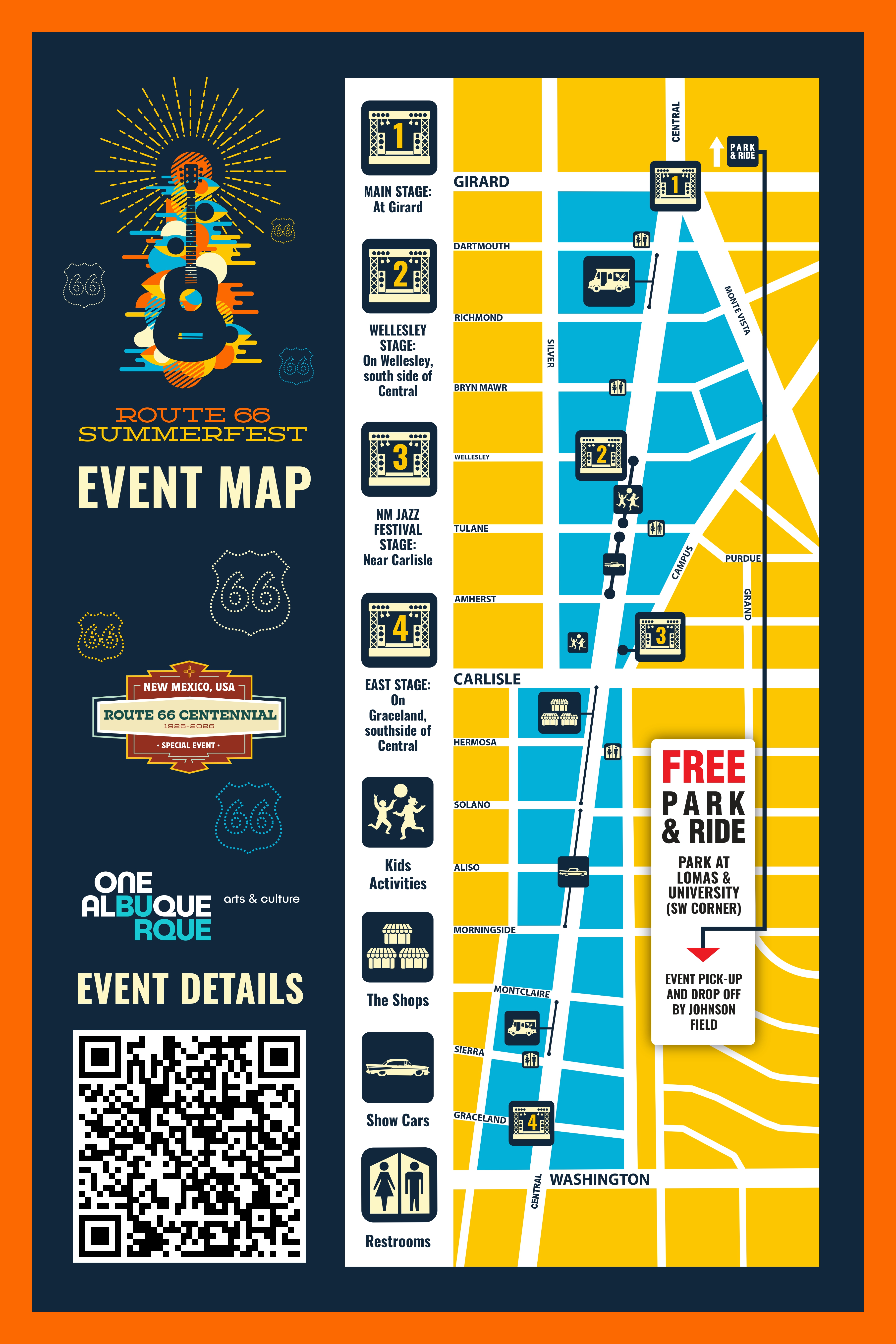 2025 Route 66 Summerfest- Cartoon Map
