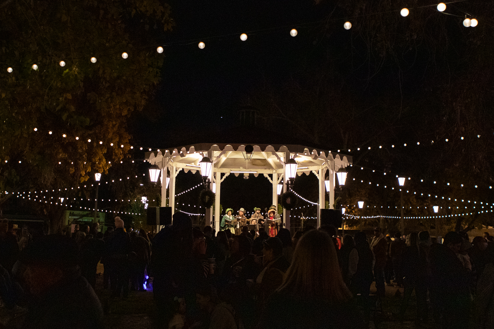 The City's largest Christmas Tree illuminated in Plaza Don Luis in Old Town.