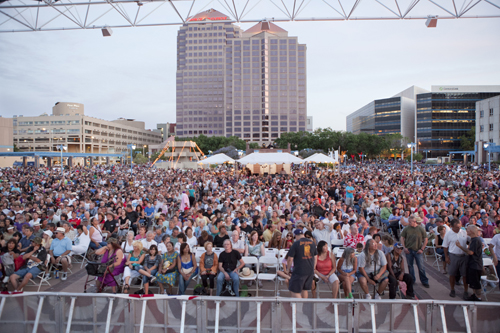 Crowd at Civic Plaza for Centennial Summerfest
