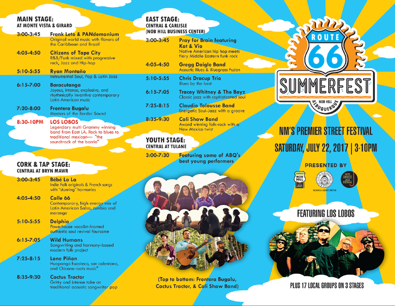 Route 66 2017 Summerfest Outpost Schedule