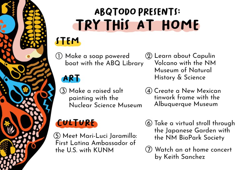 An image featuring activities to try at home
