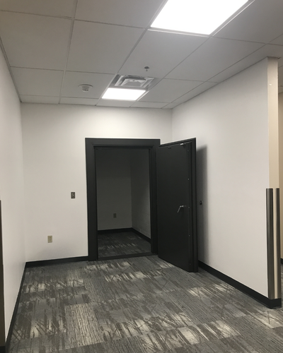 Image of the empty Art Vault with the door open.